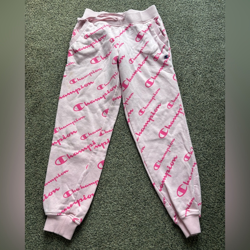 Champion Pink Logo Print Joggers